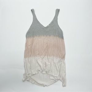 Michael Stars Tank Top Ombré Blush Pink Grey Jersey Knit Oversized Shirt